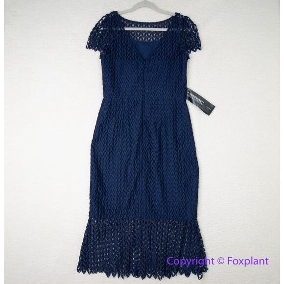 New! Kay Unger‎ Tatum Dress in midnight navy blue, size 10 - Picture 9 of 16